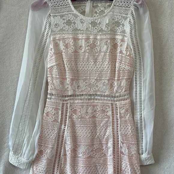 Mustard Seed Dresses | Mustard Seed Lace Dress | Color: Cream/Pink/Red | Size: S | Aprilrose1111's Closet